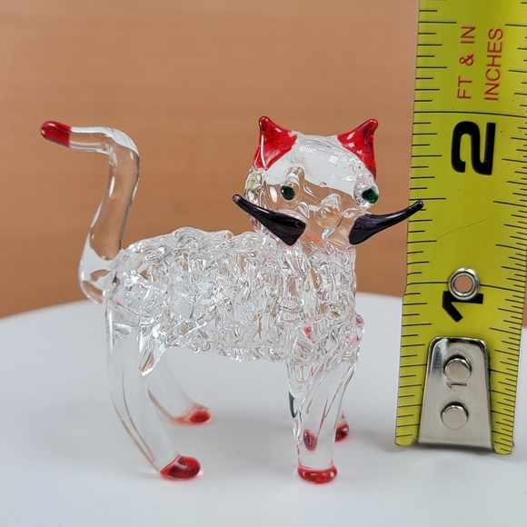 Miniature Cat Kitty Handblown Glass Lampwork Animal Figurine - Picture 5 of 9